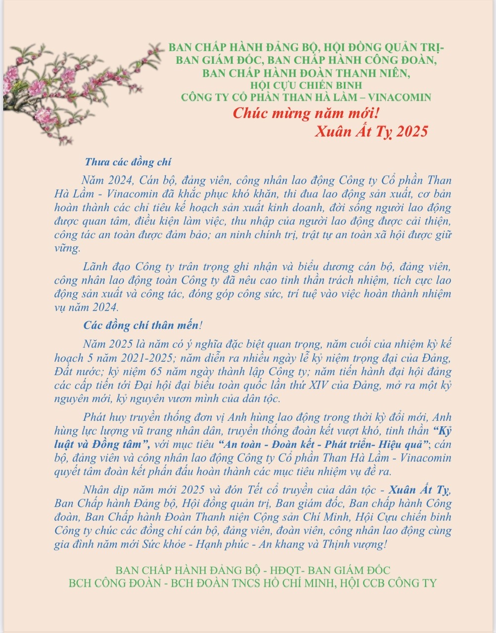 CHÚC MỪNG NĂM MỚI - XUÂN ẤT TỴ 2025